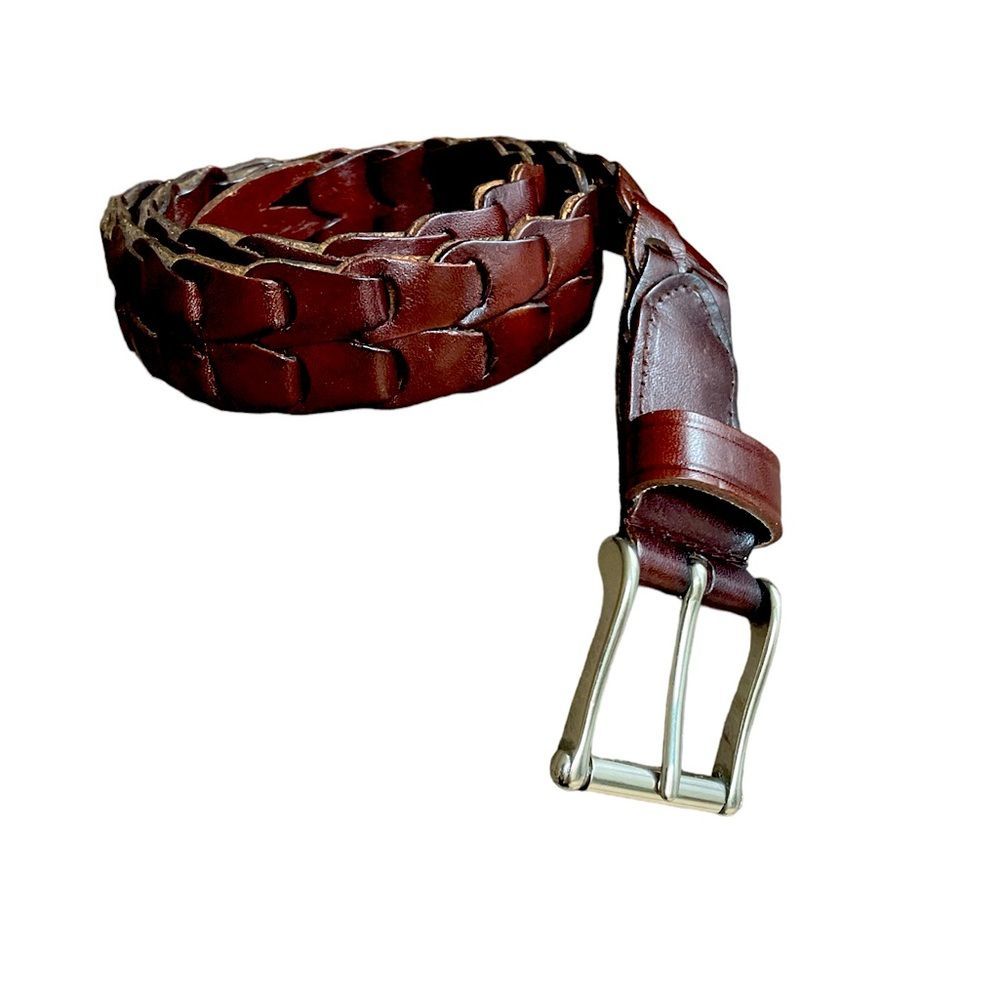 1980's Vintage Brown Handmade Genuine Leather Belt Sz S #1616SO